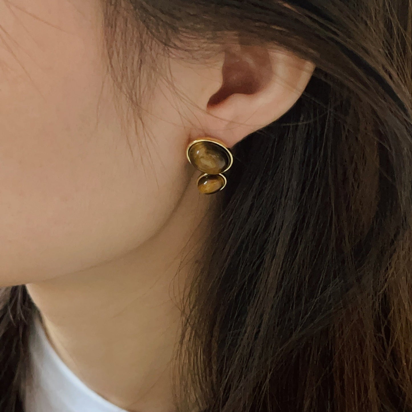 Color Tigereye Advanced Simple Amber Delicate Earrings