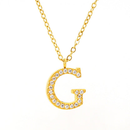 Women's English Letter Pendant High-grade Clavicle Chain Necklaces