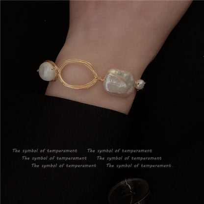 Women's Light Luxury High-grade Baroque Shaped Freshwater Bracelets