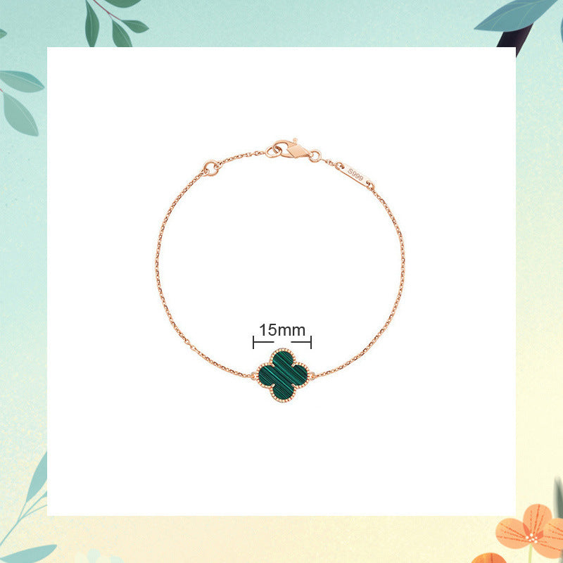 Red Agate Clover Female Pork Belly White Shell Bracelets