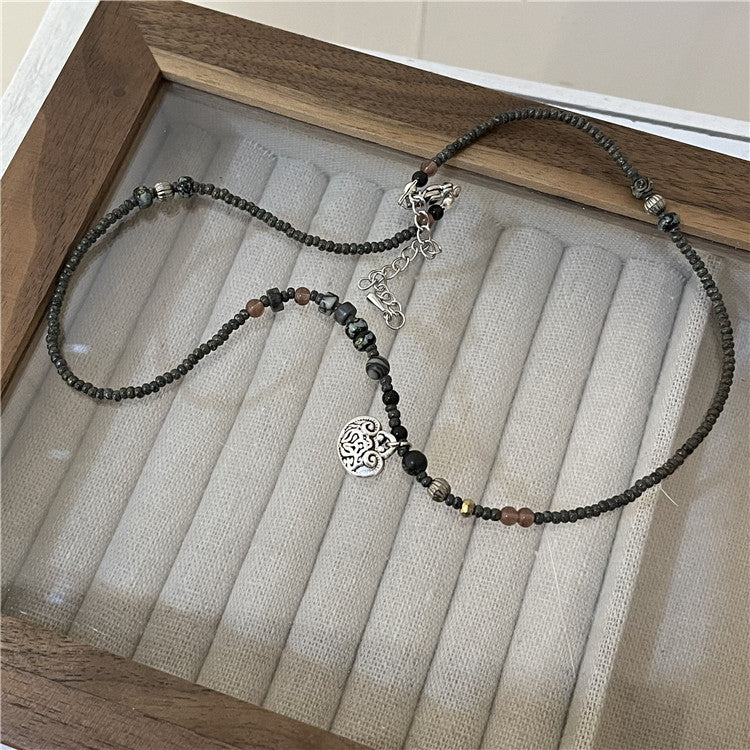 Beads Female Temperament Safety Buckle Pendant Vintage Beaded Necklaces