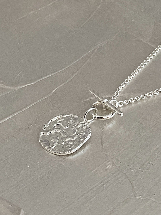 Women's Sterling Sier Temperamental Simple High-grade Gold Buckle Round Necklaces