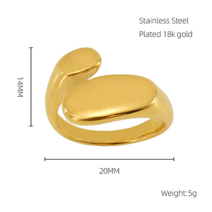 Stainless Steel Mirror Open Titanium Design Sense Rings