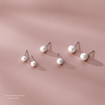 Women's Pearl Sterling Sier Korean Style Simple Earrings