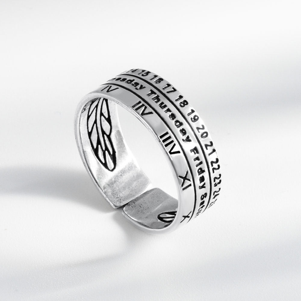 Men's Roman Digital Style Week Opening Versatile Rings