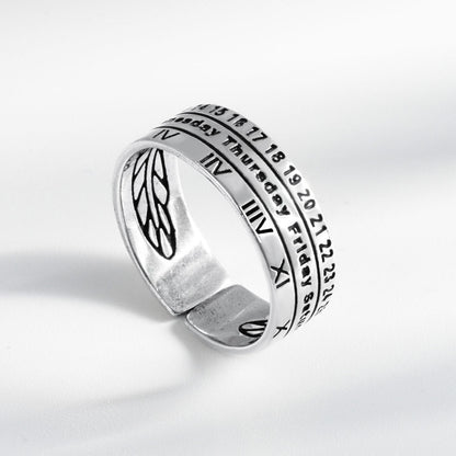 Men's Roman Digital Style Week Opening Versatile Rings