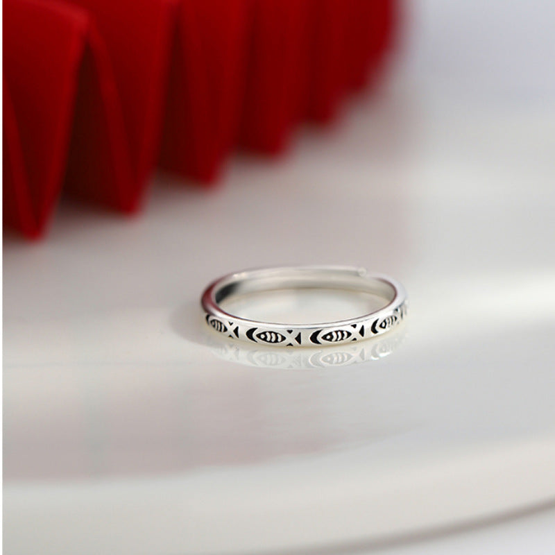 Sier-plated Index Finger Simple Female Niche Over Little Rings