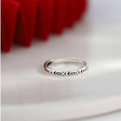 Sier-plated Index Finger Simple Female Niche Over Little Rings