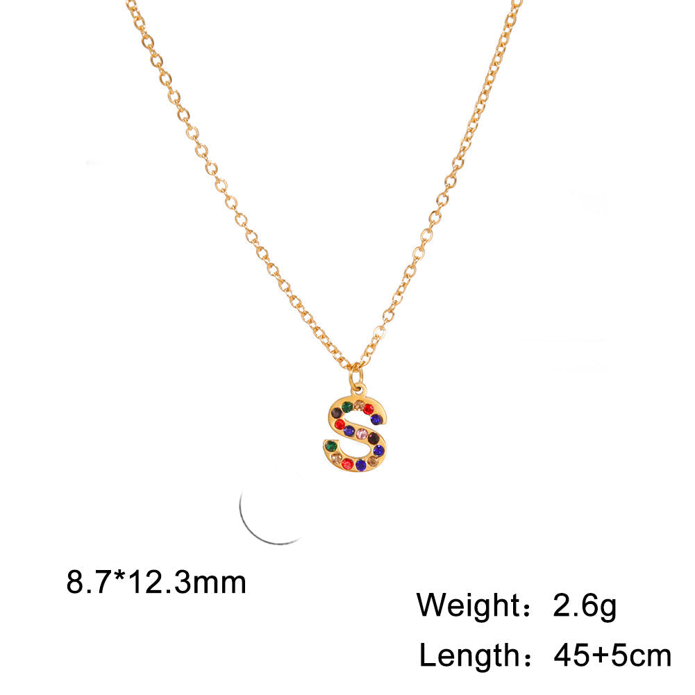 Titanium Steel Light Luxury And Simplicity Colorful Necklaces