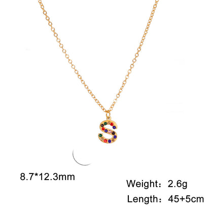 Titanium Steel Light Luxury And Simplicity Colorful Necklaces