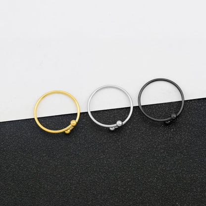 Women's Cold Style Irregular Opening Adjustable Geometric Small Beads Rings