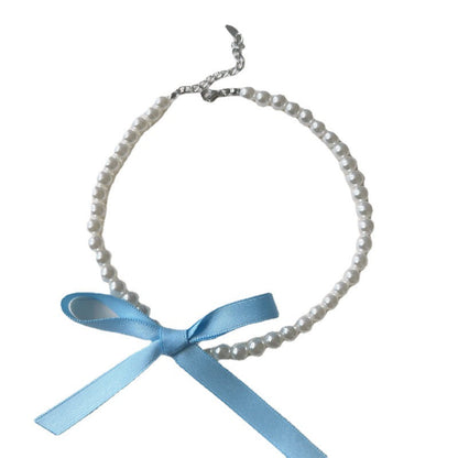 Female Dopamine Elegant Princess Bow Clavicle Necklaces