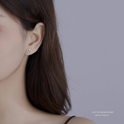 Women's Sterling Sier Hook Simple Mini Small Earrings