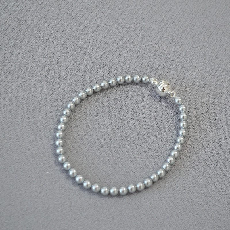 Women's Circle Highlight Imitation Pearl Magnetic Buckle Sweater Necklaces