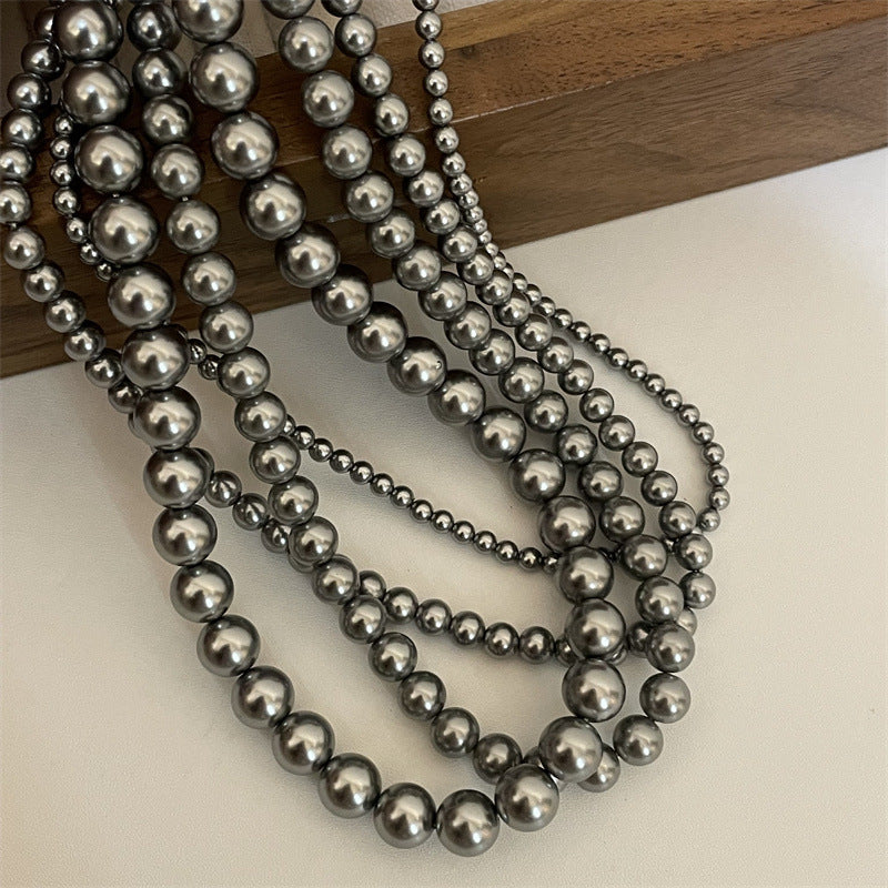 Women's Elegant High-grade Gray Pearl For Design Necklaces