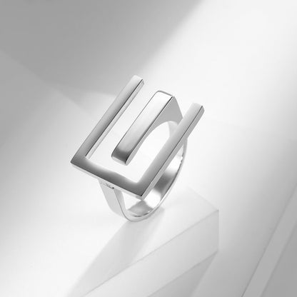 Style Simple E-shaped Open Stainless Steel Titanium Plated Bracelets