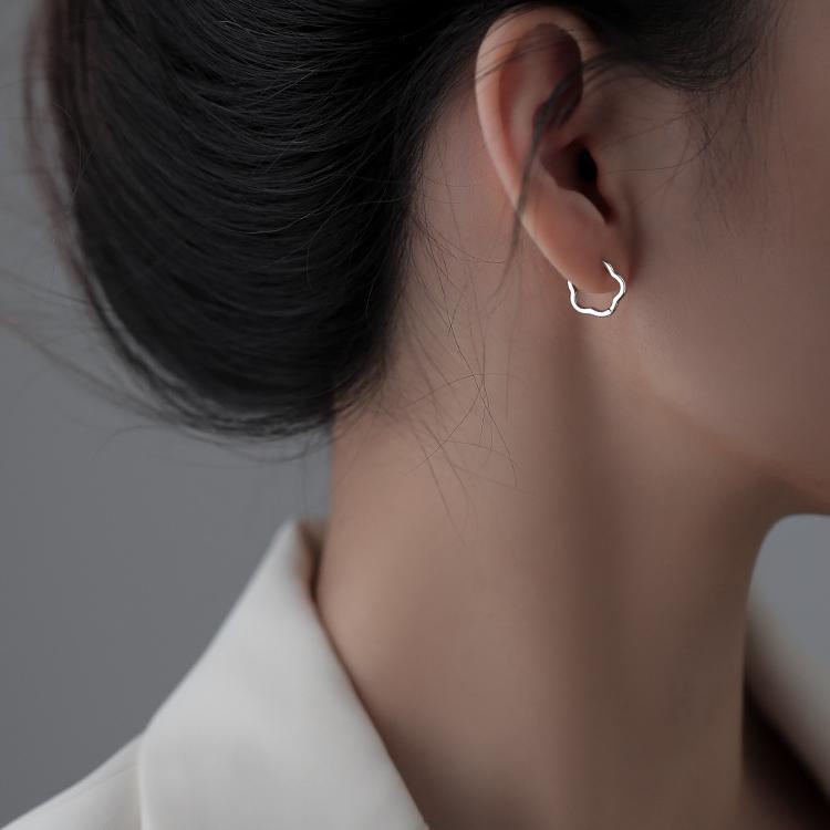 Sterling Sier Flowers Ear Clip Female Earrings