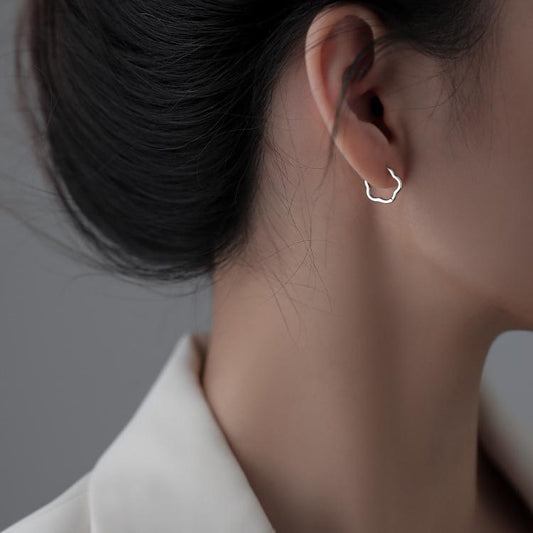 Sterling Sier Flowers Ear Clip Female Earrings