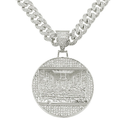 Men's Big Round Pendant Trendy Punk Domineering Cool Cuban Necklaces