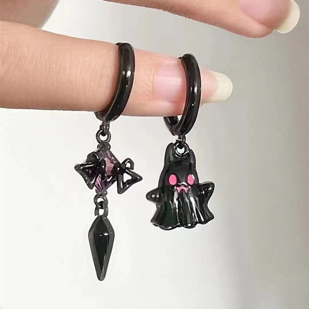 Asymmetric Little Ghost Female Cold Style Halloween Earrings