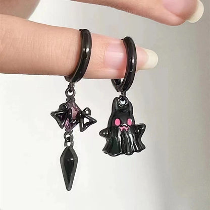 Asymmetric Little Ghost Female Cold Style Halloween Earrings