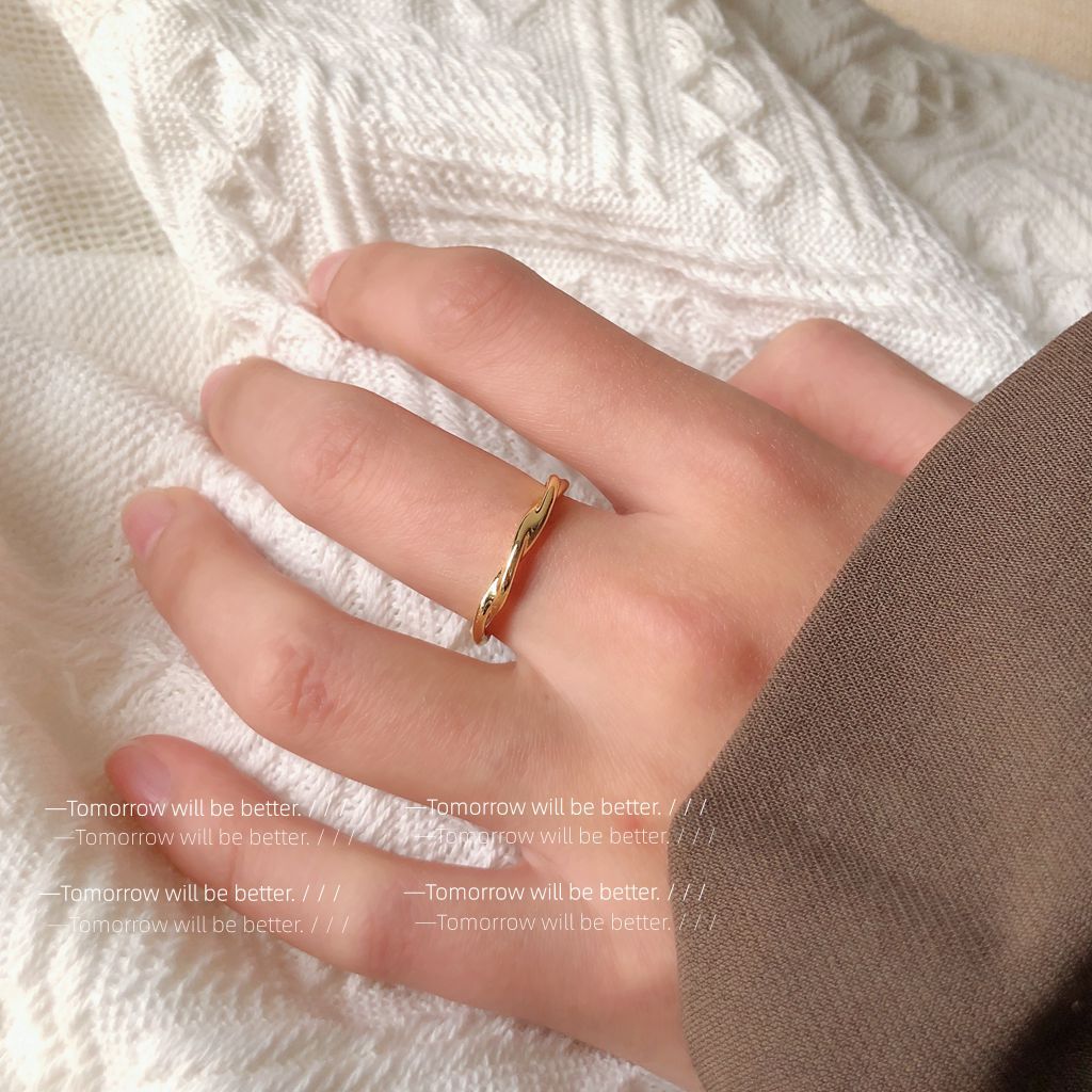 Twist Shape Plated Gold Advanced Sense Opening Rings