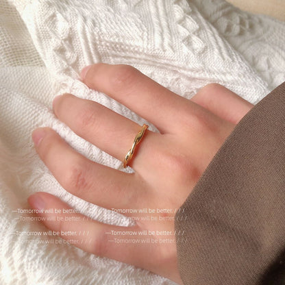 Twist Shape Plated Gold Advanced Sense Opening Rings