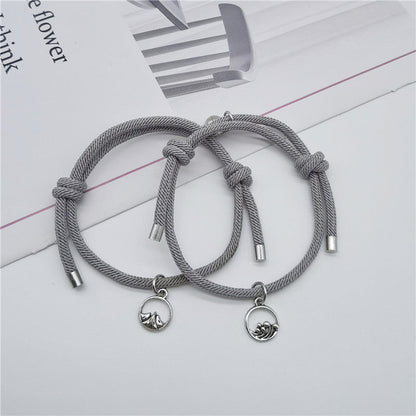 Women's & Men's Of Love Couple Magnet Attract True Pair And Woven Bracelets