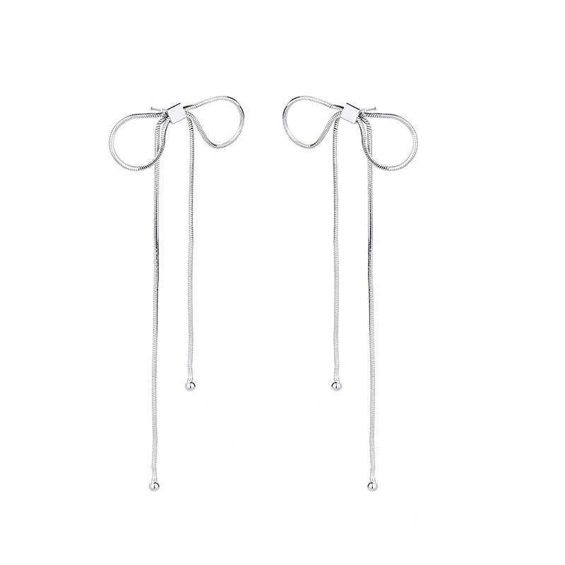 Ning Hollow Bow Fashionable Elegant High-grade Earrings
