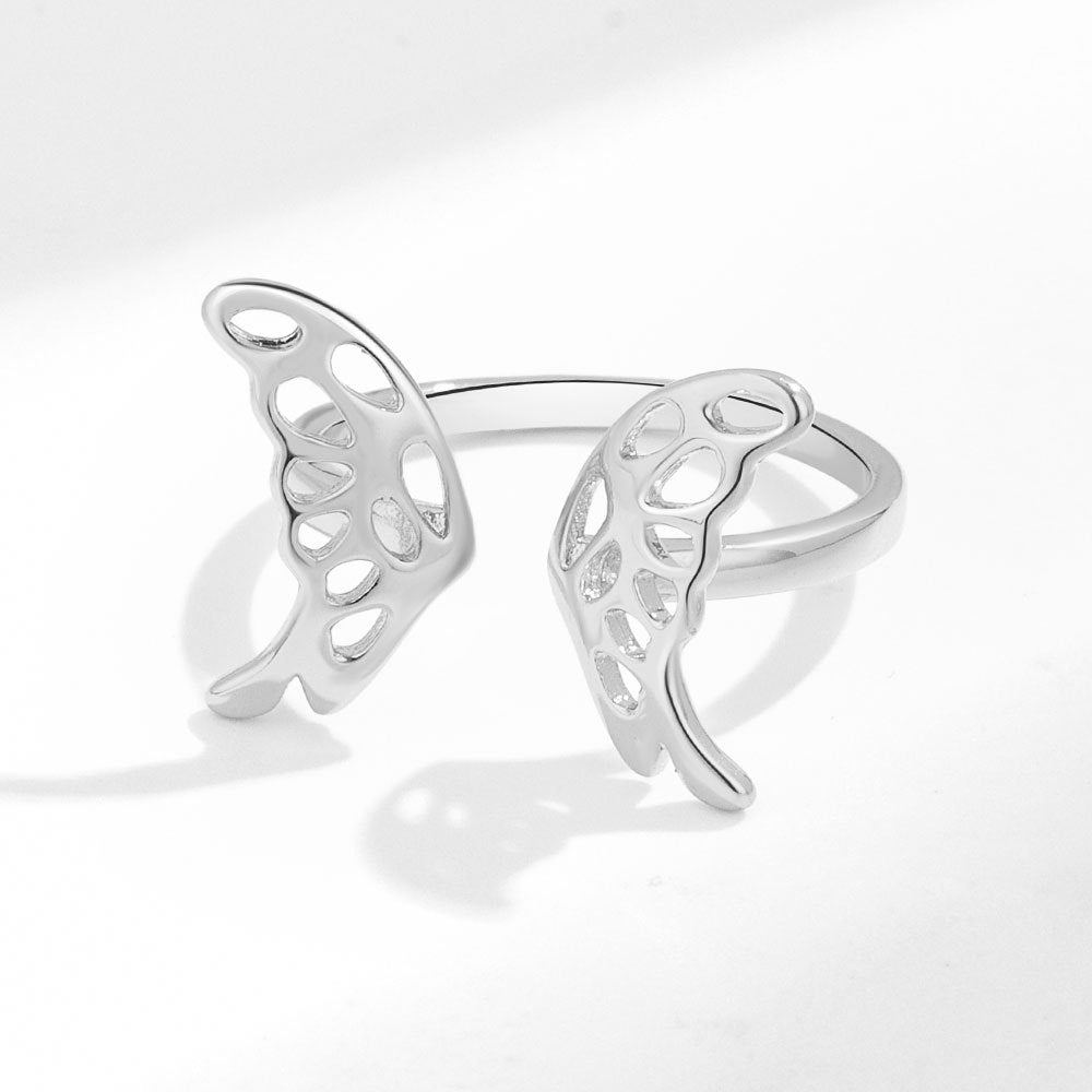 Simple Hollow Butterfly Female Golden Niche Rings