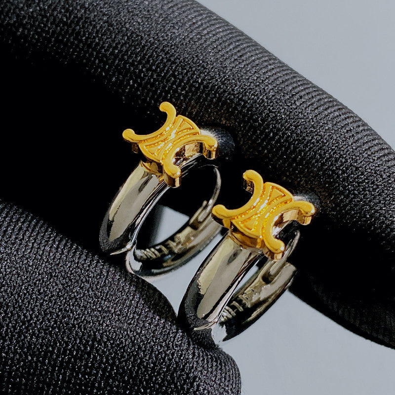 Arc Cold Wind Metal Touch Pigment Earrings