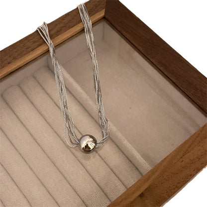 High-grade Chain Geometric Ball Titanium Steel Necklaces