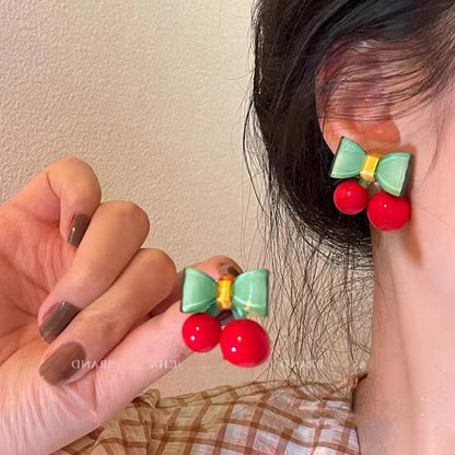 Sweet Colorful Christmas Design Versatile Daily Earrings