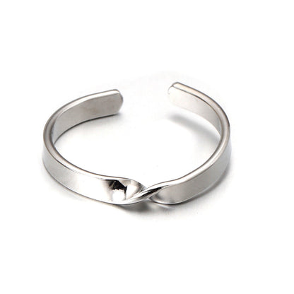 Twisted Simple Cold Style Aperture Open Rings