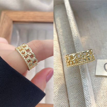 Women's Luxury Fashion Opening Zircon Adjustable Gold Rings