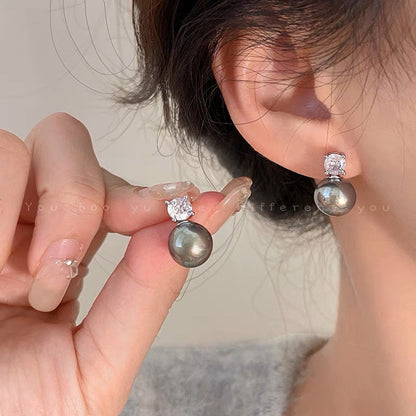 Classic Zircon Pearl Diana Simple High-grade Earrings