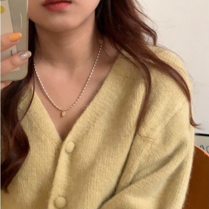 Women's Letter Light Luxury Minority Style Sier Sweater Clavicle Chain Necklaces