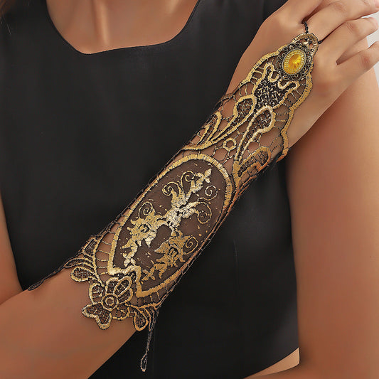 Women's Accessories Black Retro Lace Arm Chain Dress Bracelets