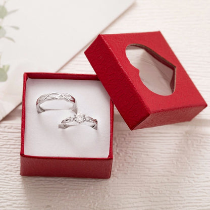 Fake Diamond Couple Wedding Adjustable Mouth Rings