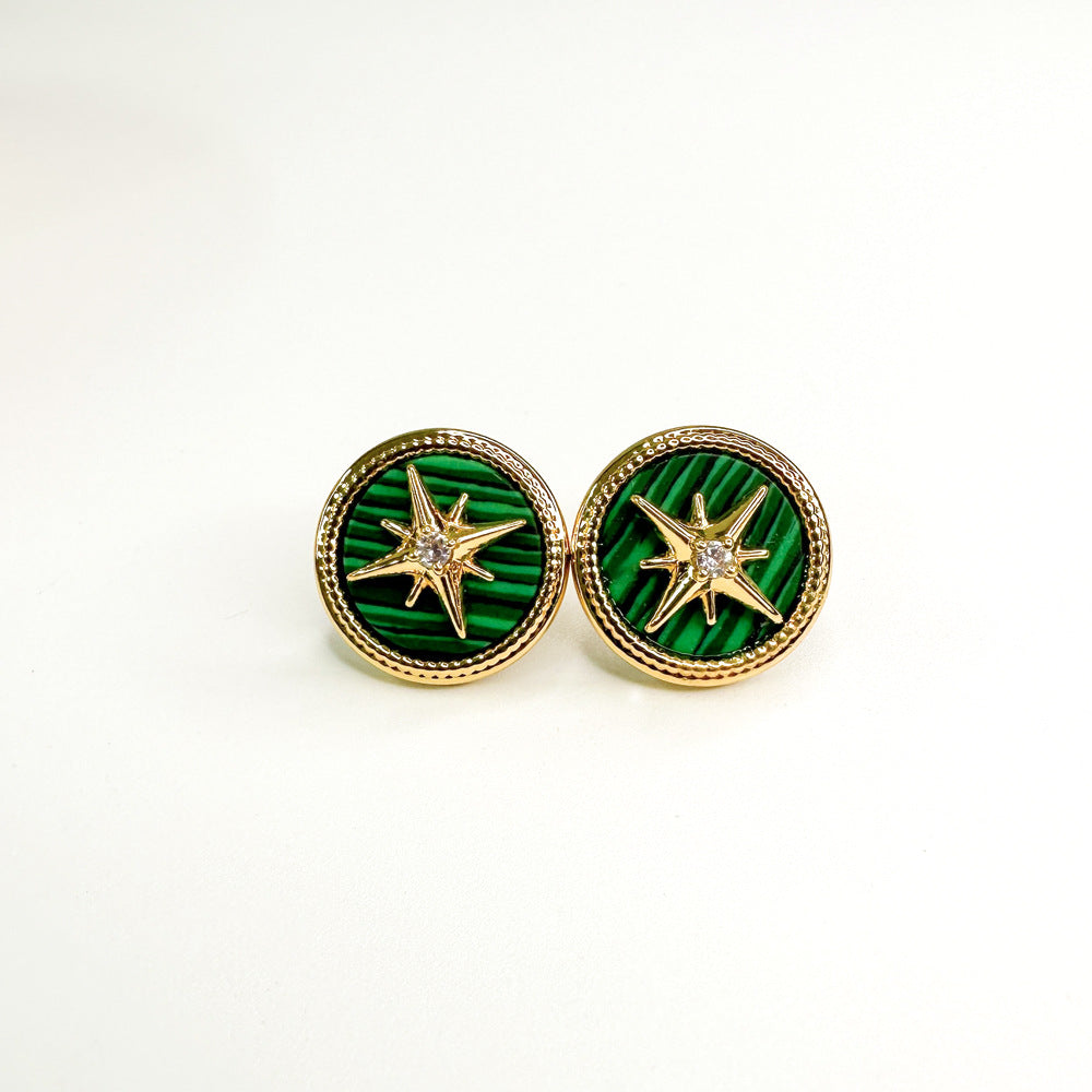 Retro Style Copper Plated Gold Sier Earrings