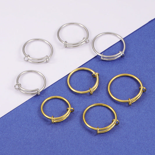 Stainless Steel Coil Gold Titanium Personality Rings