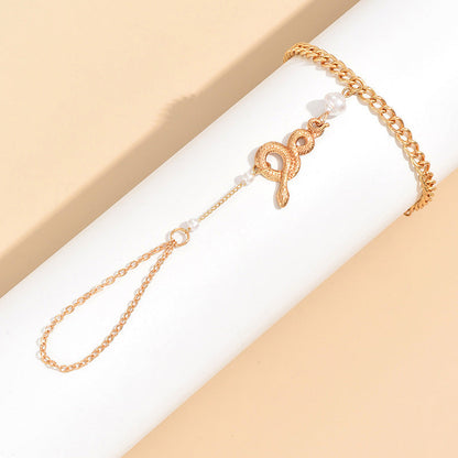 Women's Trendy Unique Animal Snake Finger Chain Bracelets