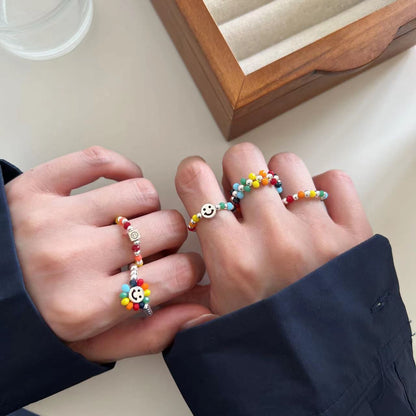 Sterling Sier Order Style Synchronous Smiley Face Rings