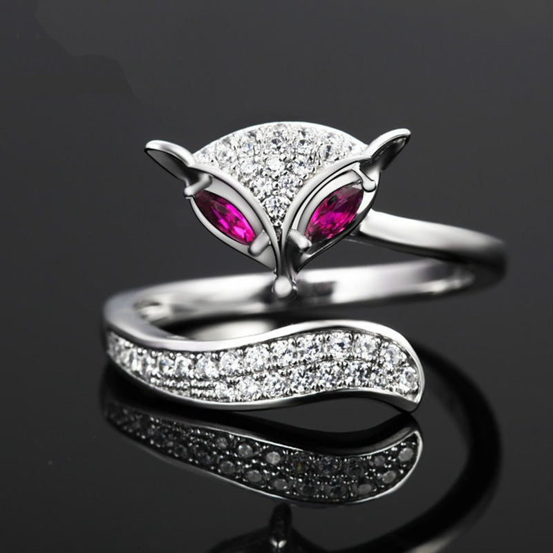 Women's Korean Charm Full Diamond Open Hand Rings