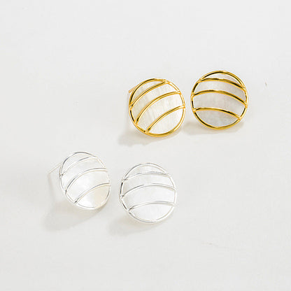 Women's Retro Sterling Sier Round Hollow Fritillary Rings