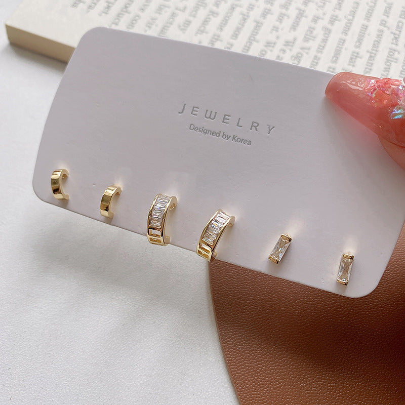 Women's Set Trendy Simple And Small Korean Affordable Earrings