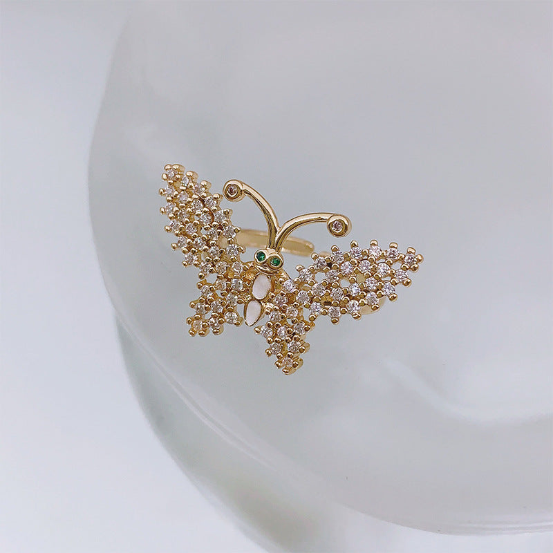 Diamond Love Heart Bow Tie Geometric Rings