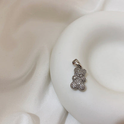 Transparent Bear Metal Smiley Pendant Female Necklaces