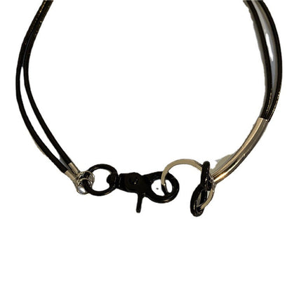 Women's & Men's And Accessories Design Functional Leather Rope Button Necklaces