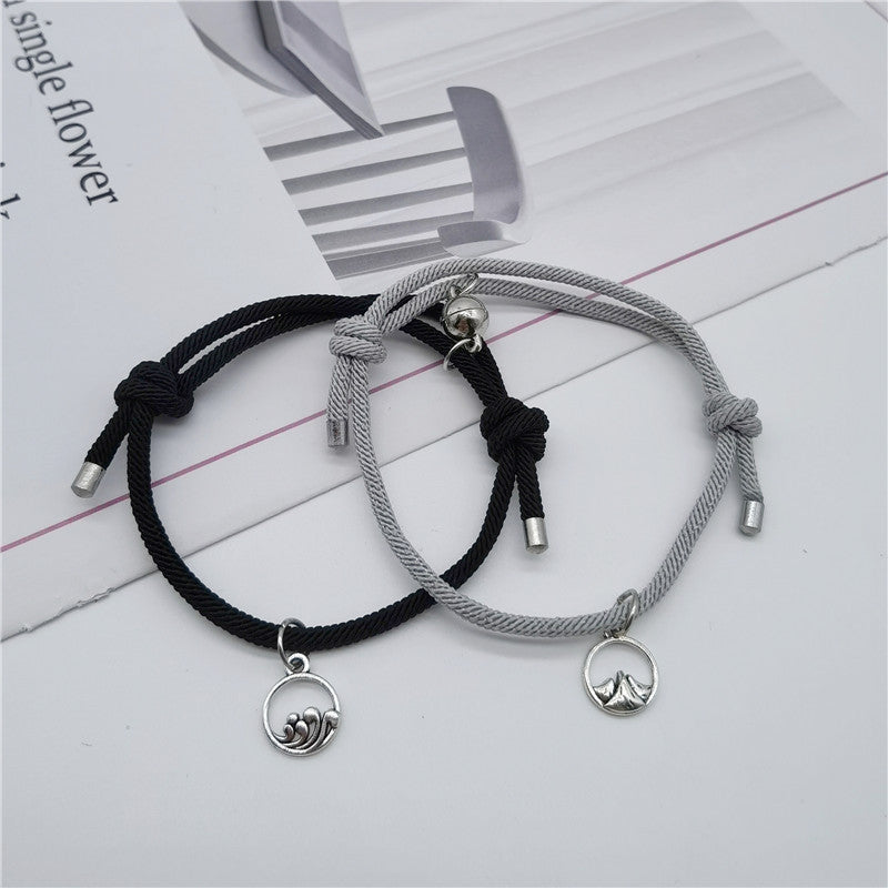 Women's & Men's Of Love Couple Magnet Attract True Pair And Woven Bracelets